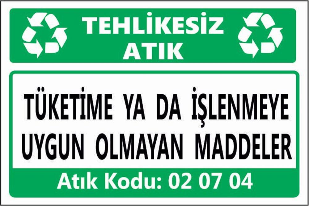 Tehlikeli AtıklarTÜKETİME YA DA İŞLENMEYE UYGUN OLMAYAN MADDELER