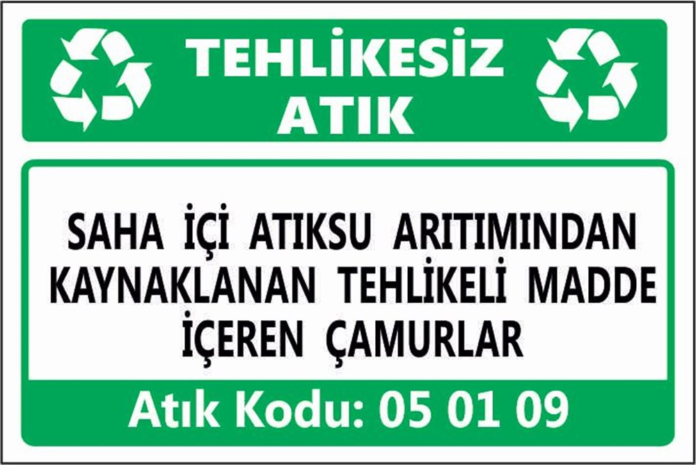 Tehlikeli AtıklarSAHA İÇİ ATIKSU ARITIMINDAN KAYNAKLANAN TEHLİKELİ MADDE İÇEREN ÇAMURLAR