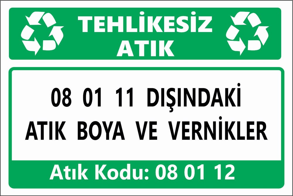 Tehlikeli Atıklar08 01 11 DIŞINDAKİ ATIK BOYA VE VERNİKLER