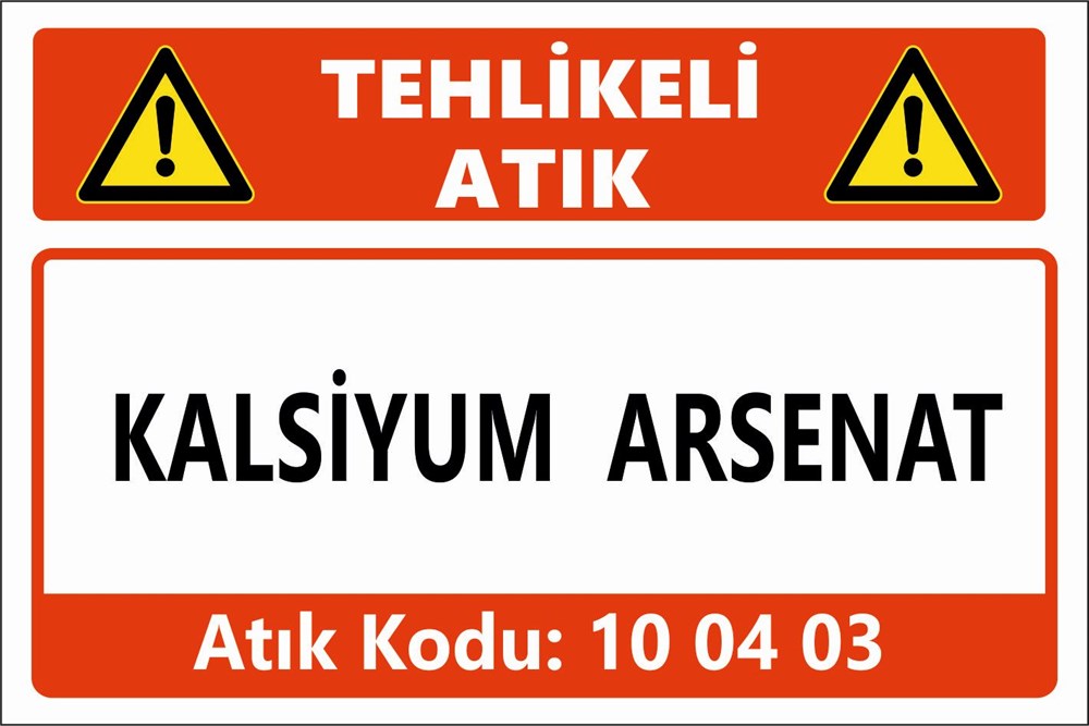 Atık TabelalarıKALSİYUM ARSENAT