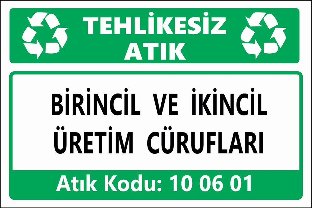 Atık TabelalarıBİRİNCİL VE İKİNCİL ÜRETİM CÜRUFLARI