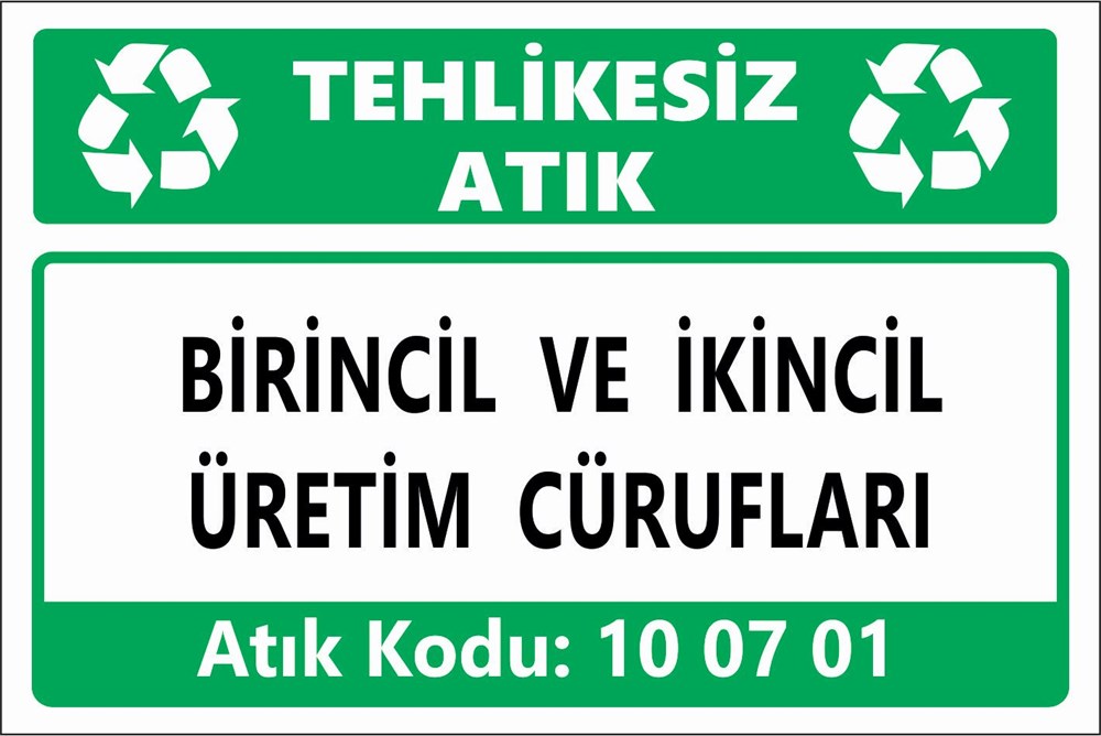 Atık TabelalarıBİRİNCİL VE İKİNCİL ÜRETİM CÜRUFLARI
