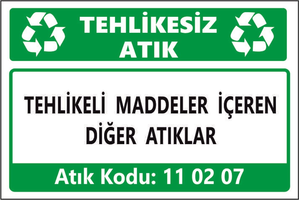 Atık TabelalarıTEHLİKELİ MADDELER İÇEREN DİĞER ATIKLAR