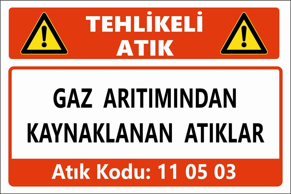 Atık TabelalarıGAZ ARITIMINDAN KAYNAKLANAN ATIKLAR