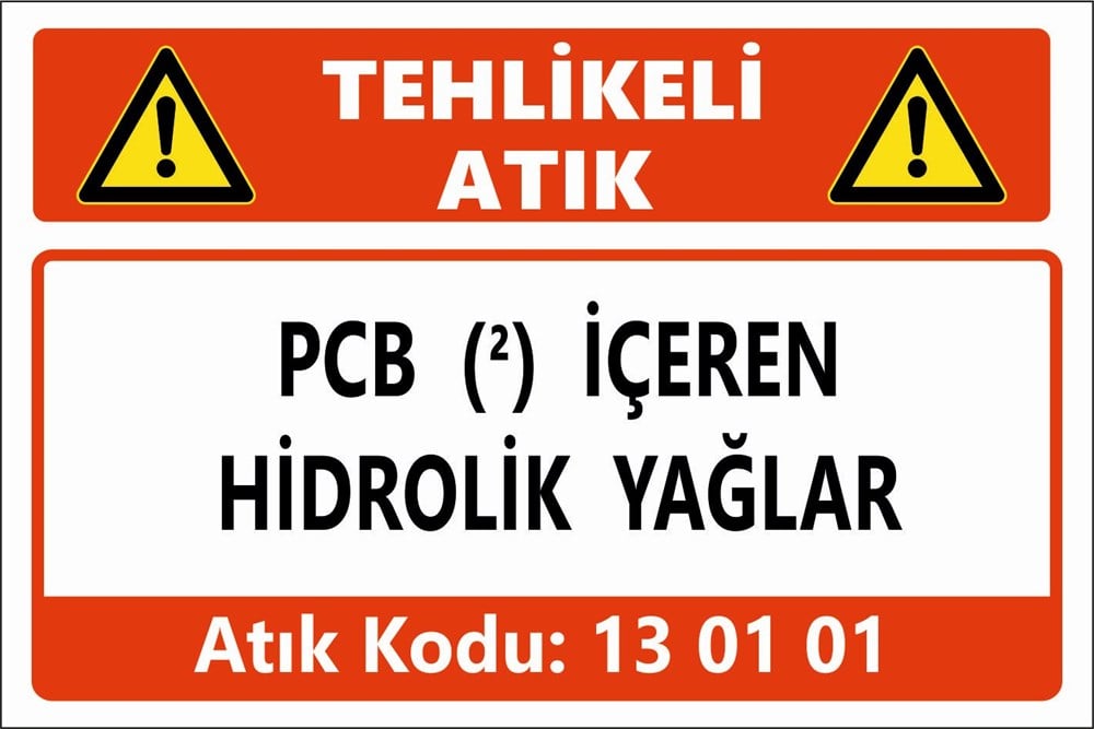 Atık TabelalarıPCB (2) İÇEREN  HİDROLİK YAĞLAR 