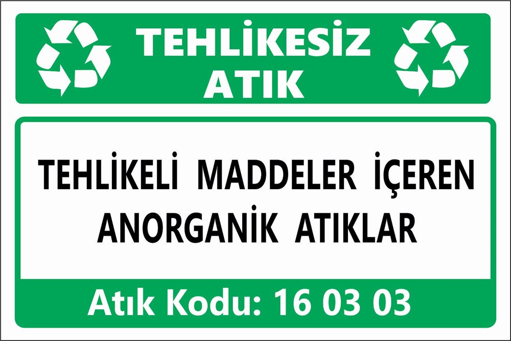 Atık TabelalarıTEHLİKELİ MADDELER İÇEREN ANORGANİK ATIKLAR