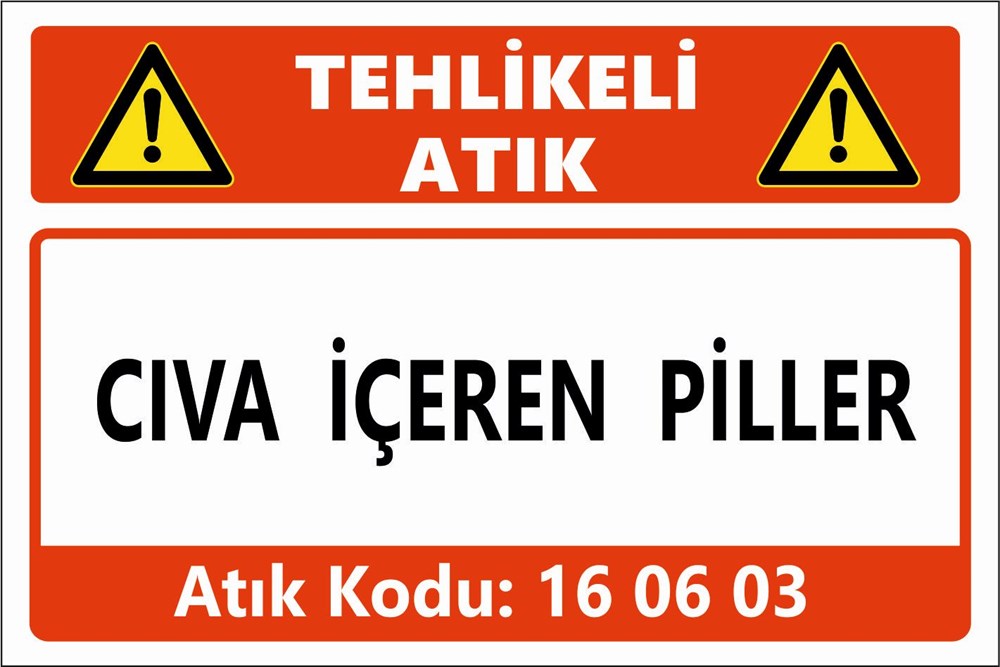 Atık TabelalarıCIVA İÇEREN PİLLER
