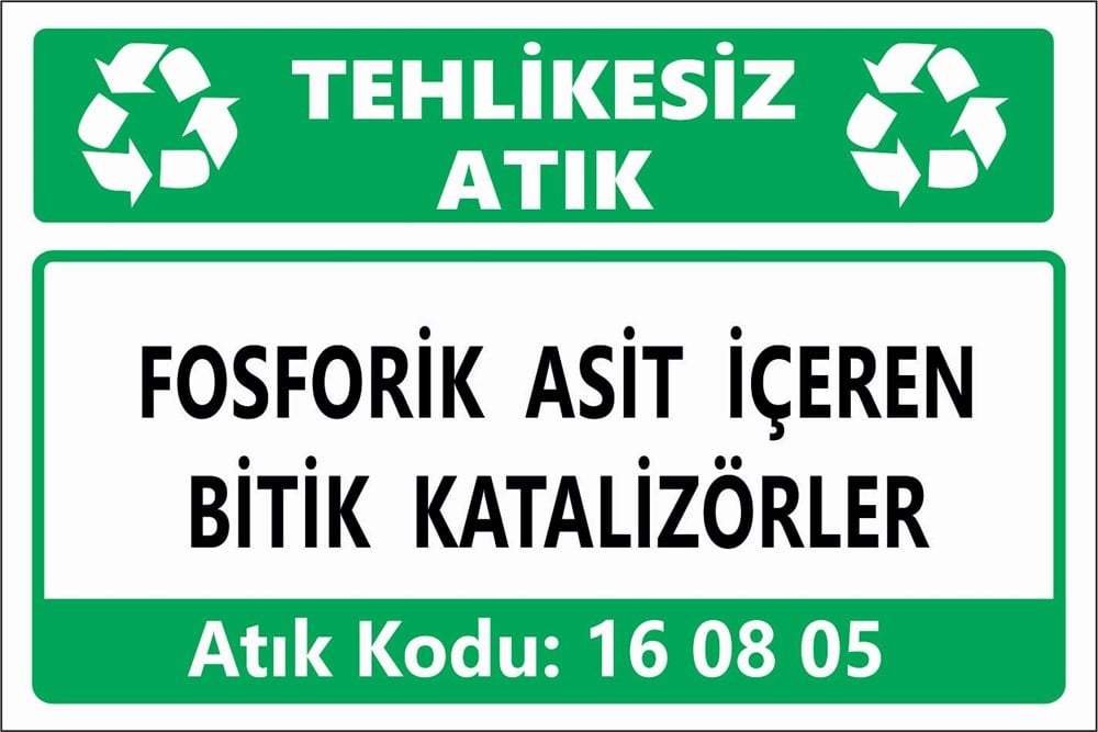Atık TabelalarıBİTİK KATALİTİK ‘'CRACKİNG'' KATALİZÖR SIVISI (16 08 07 HARİÇ)
