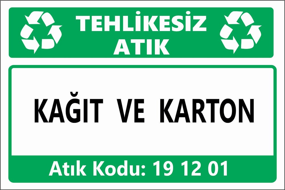 Atık TabelalarıKAĞIT VE KARTON