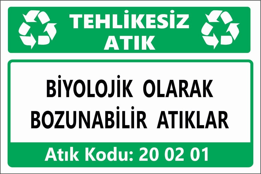 Atık TabelalarıBİYOLOJİK OLARAK BOZUNABİLİR ATIKLAR