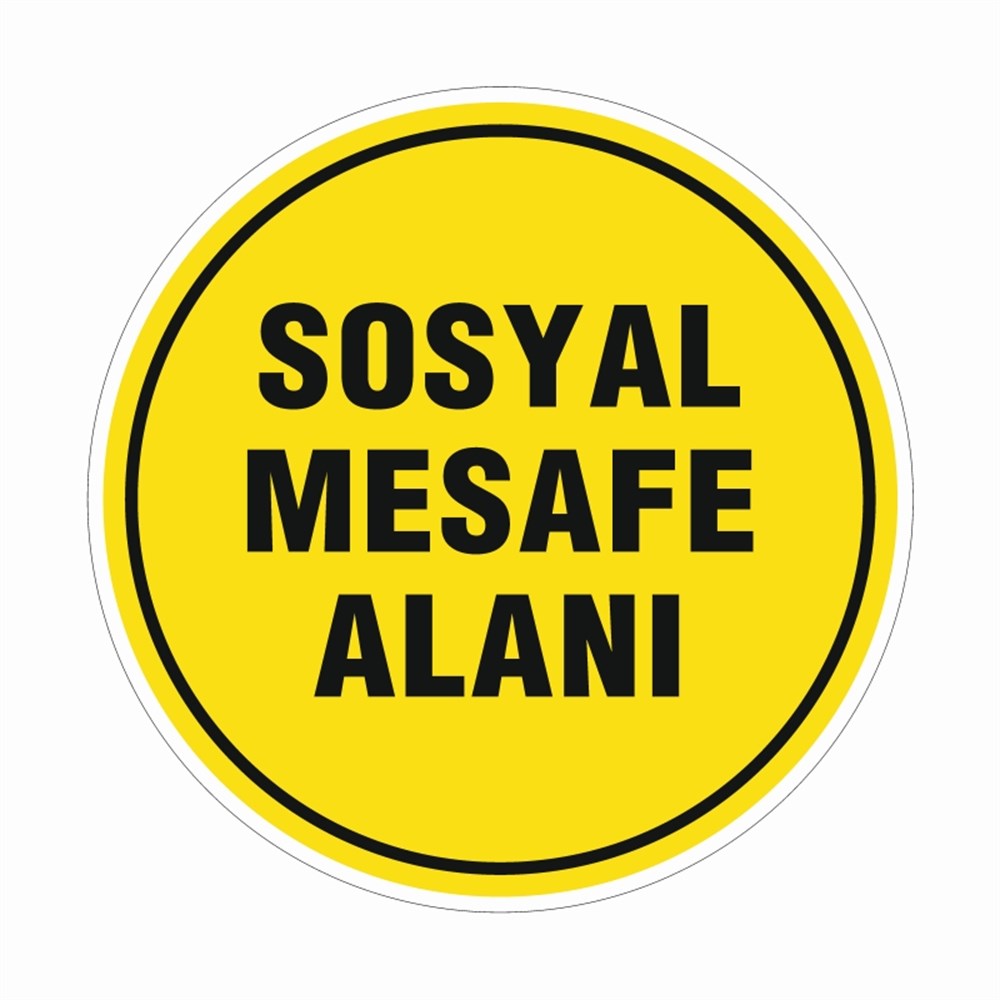 UYARI STICKERLARISOSYAL MESAFE ALANI UYARI ZEMİN STİCKER