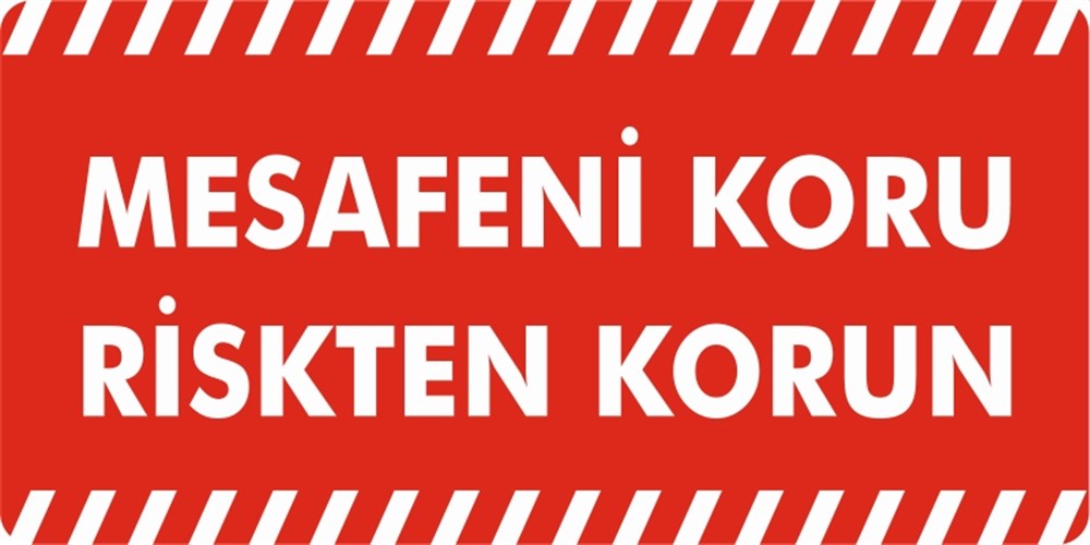 UYARI STICKERLARIMESAFENİ KORU RİSKTEN KORUN UYARI ZEMİN STICKER