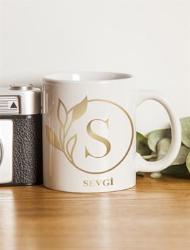 Harfli KupalarS BAŞ HARFLİ GOLD TASARIM KUPA