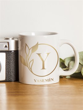 Harfli KupalarY BAŞ HARFLİ GOLD TASARIM KUPA