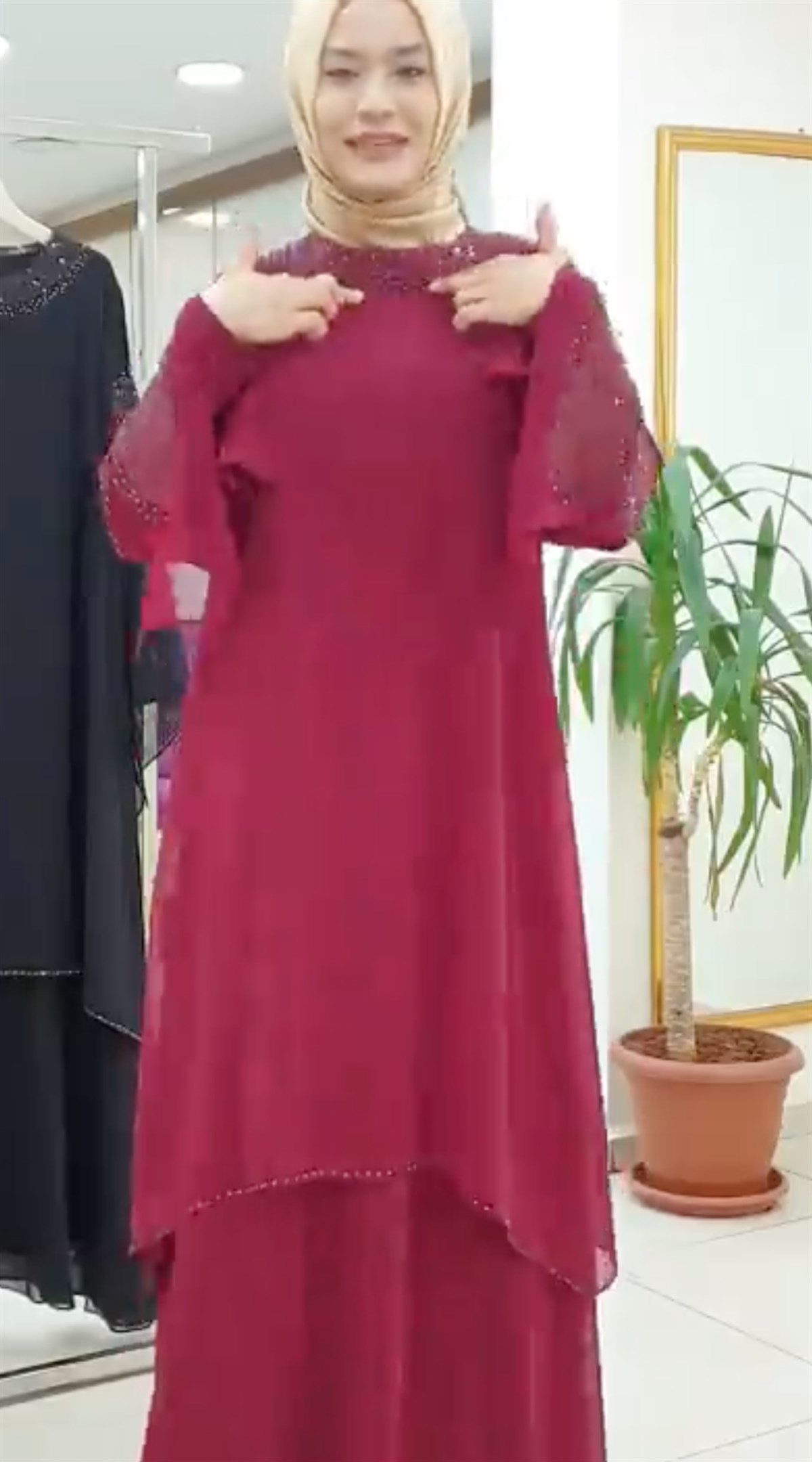 Ellya Özel Tasarım Krep Şifon Elbise | ellyabutik.com