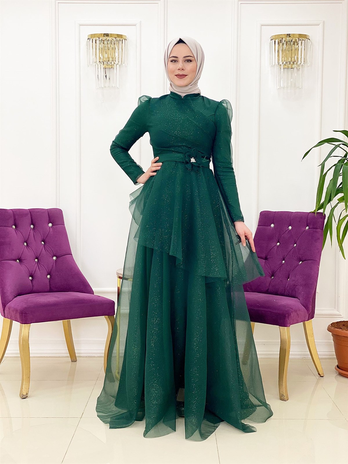 Ellya Özel Tasarım Yeni Model Göz Alıcı Abiye Elbise | ellyabutik.com