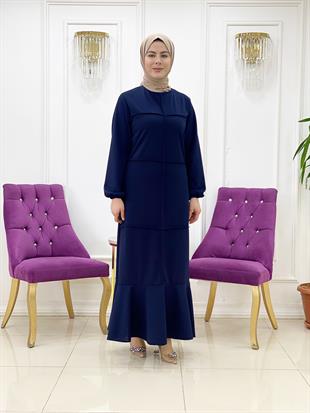 Ellya Yeni Sezon Özel Tasarım Tam Boy Şık Sade Rahat Elbise