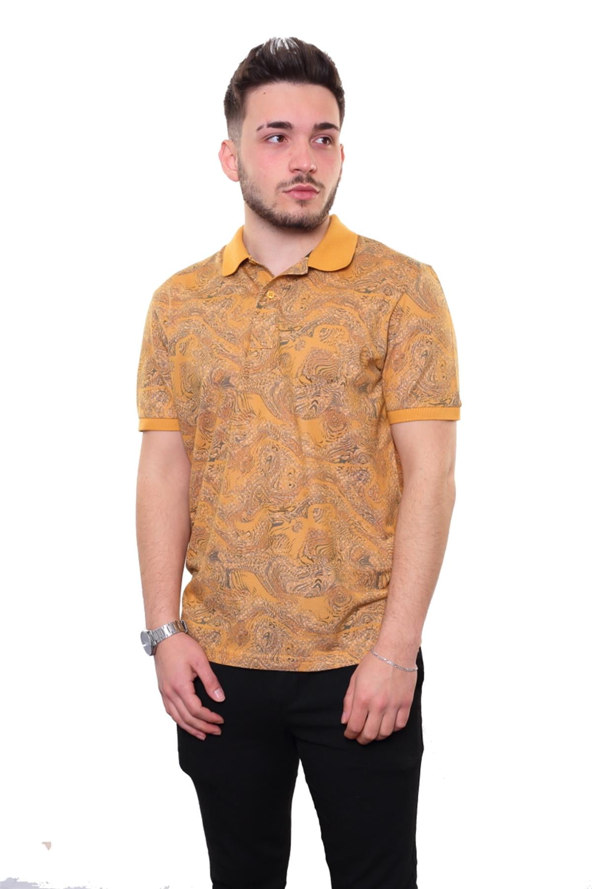 Baskılı Polo Yaka T-Shirt 