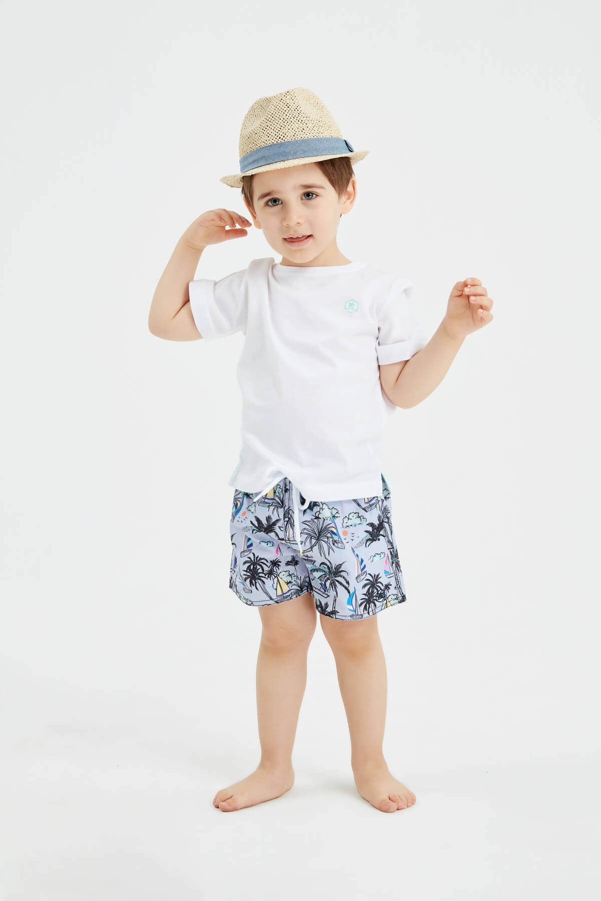 Lanny Kids - Desenli çocuk deniz şortu