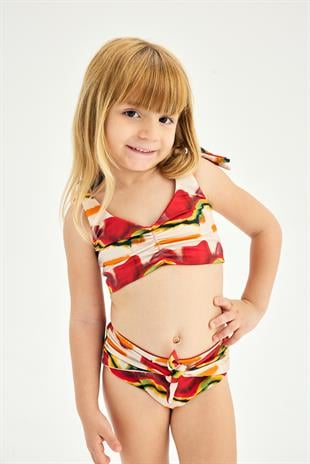 Ellie Desenli Çocuk Bikini Takımı-Limited Edition