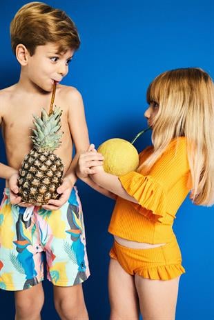 Lea - Turuncu Yarım Kollu Mayo Bikini