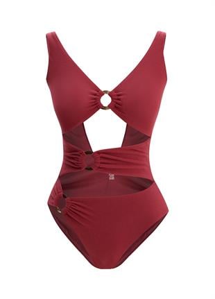 Stella Cut Out Detaylı Havlu Dokulu Kadın Mayo