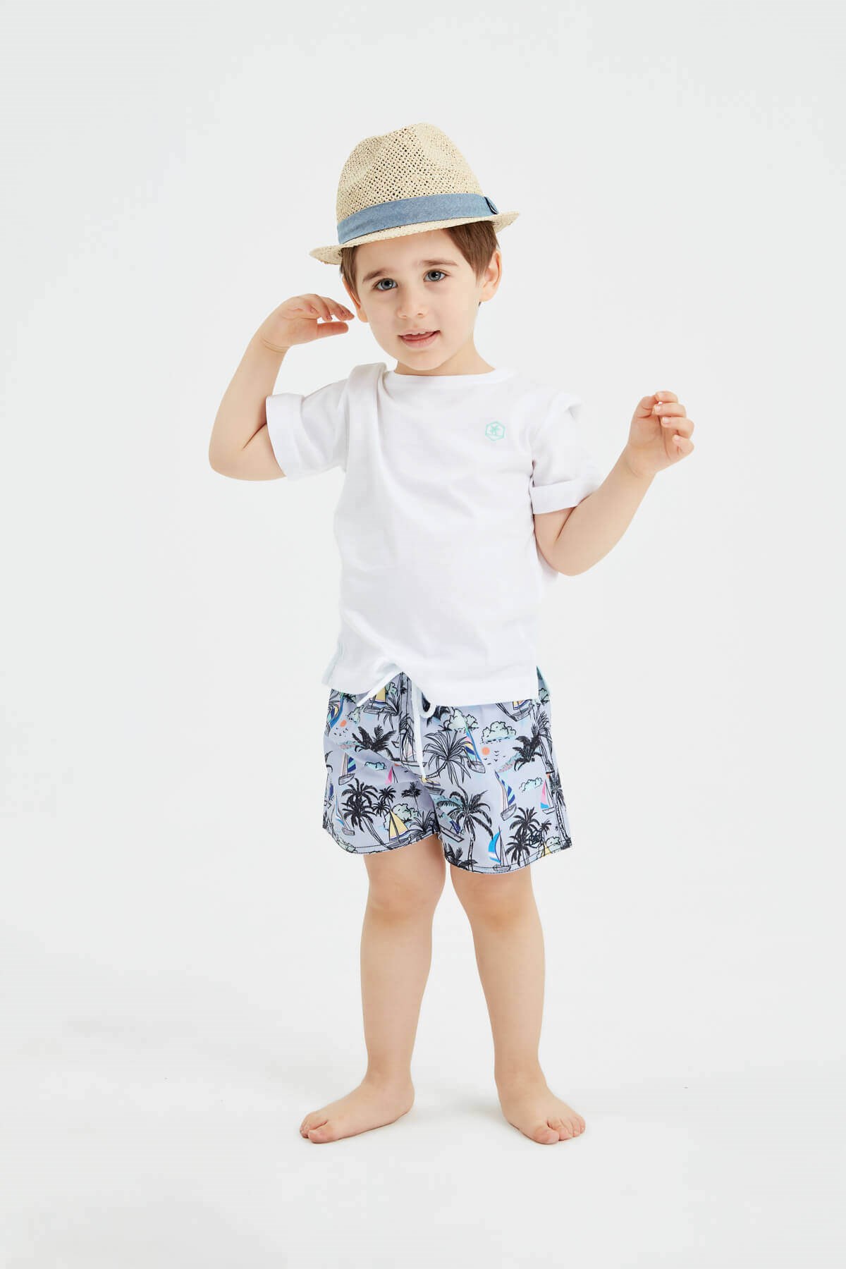Lanny Kids - Desenli çocuk deniz şortu