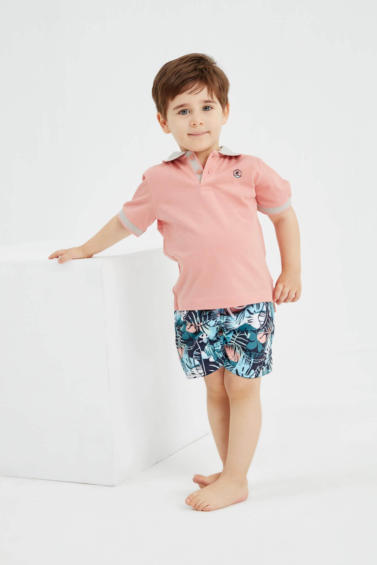 Rey Kids - Desenli çocuk deniz şortu