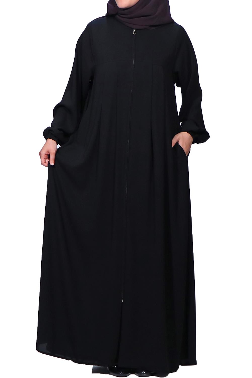 Düz Robalı Ferace - Siyah  Ferace