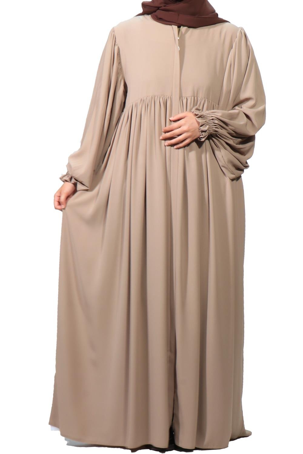 BALON KOL FERACE MEDİNE İPEĞİ - BEJ Ferace