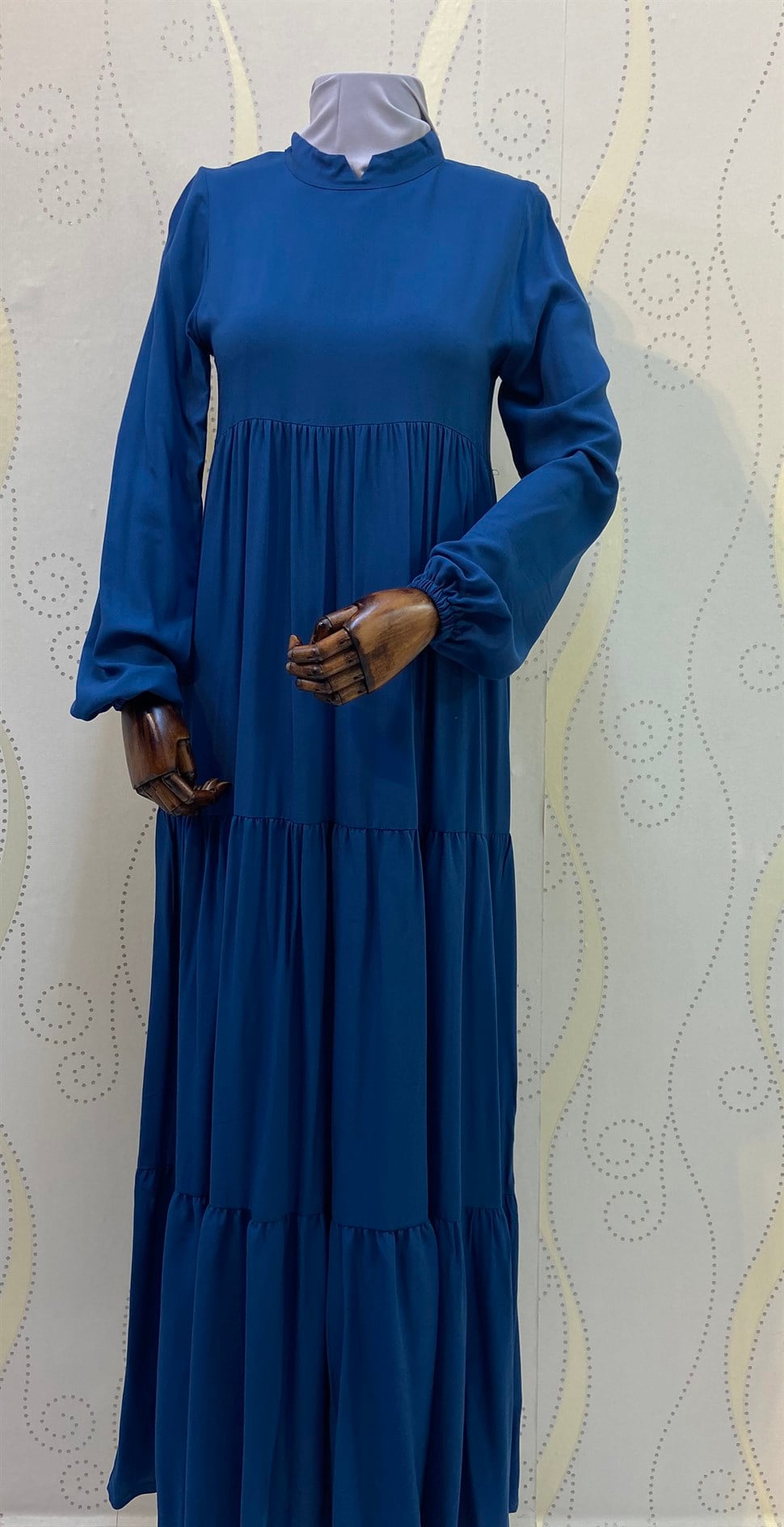 Pileli Lacivert Elbise Elbise