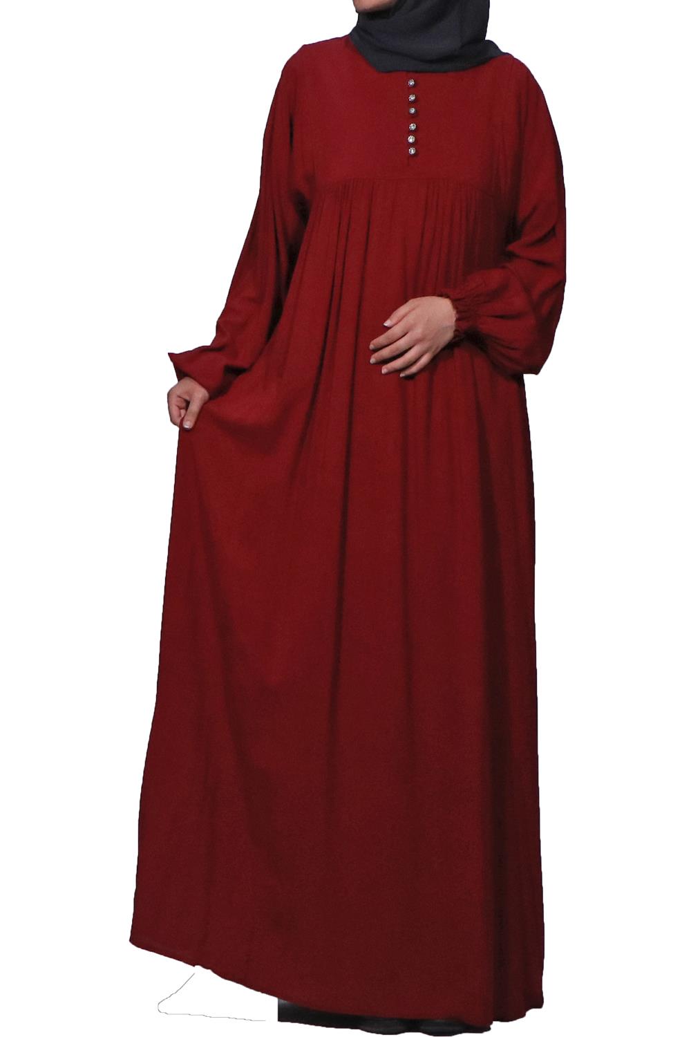 HİNT ROBA ELBİSE VİSKON- BORDO Elbise