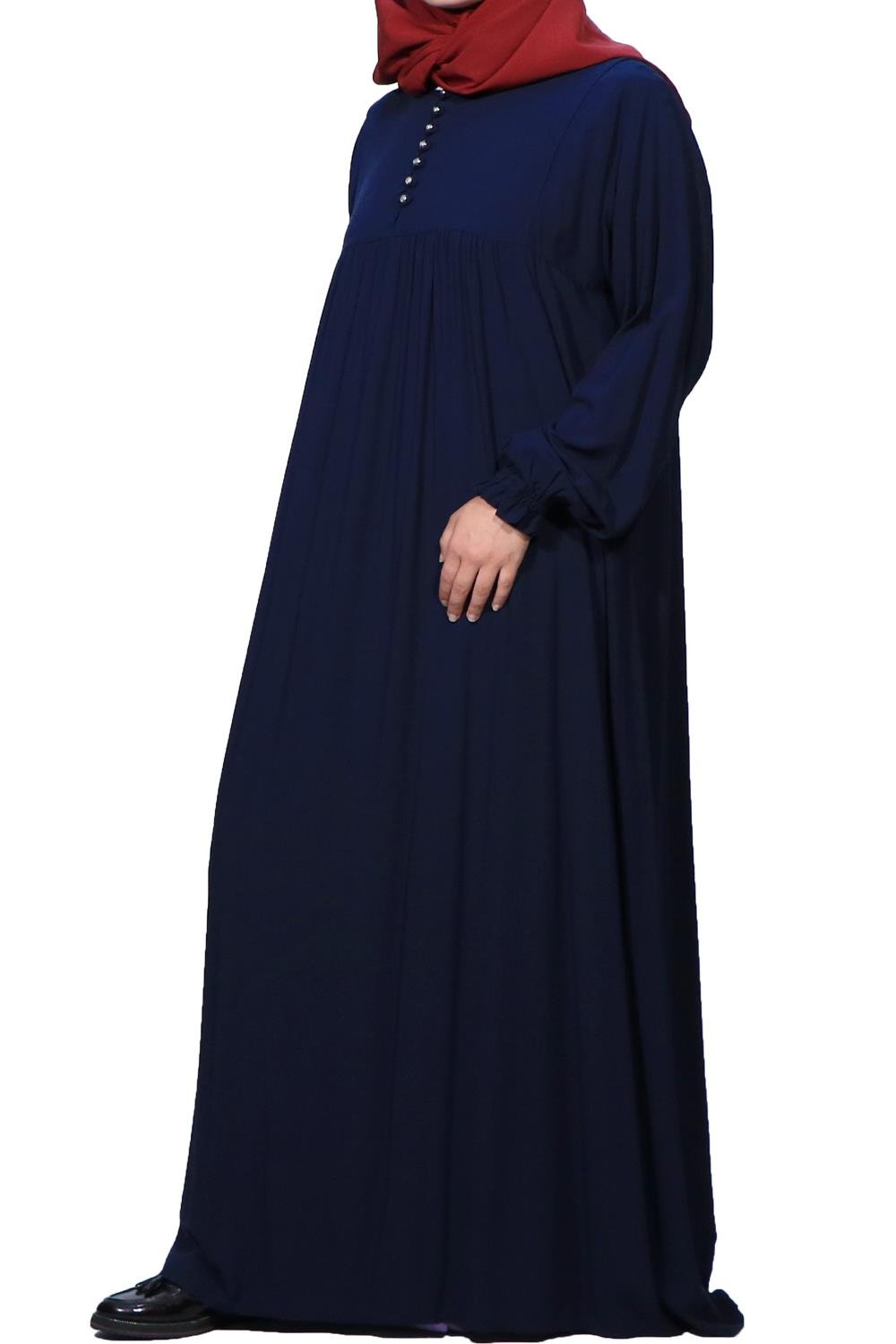 HİNT ROBA VİSKON ELBİSE - LACİVERT Elbise