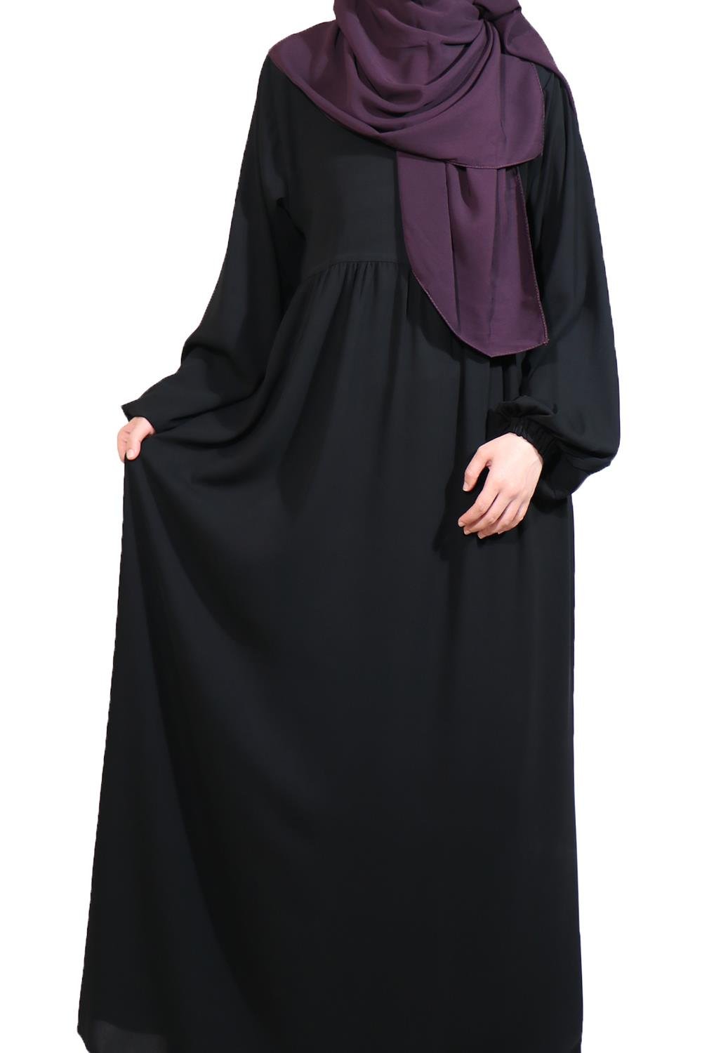 MEDİNE İPEĞİ DÜŞÜK ROBALI  ELBİSE - SİYAH Elbise