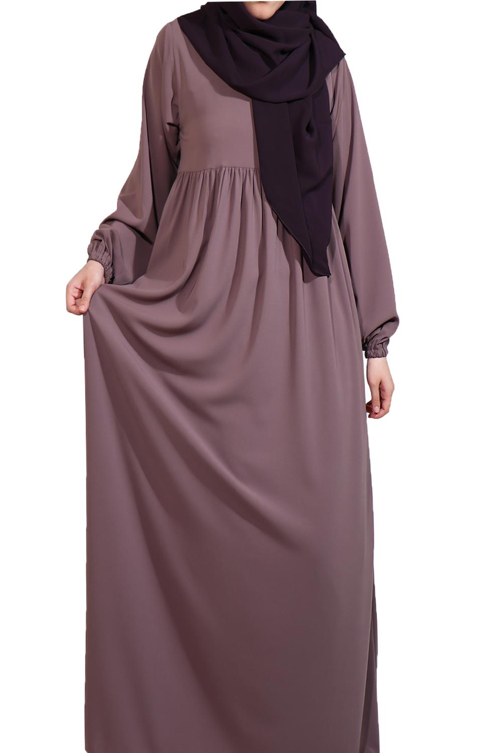 MEDİNE İPEĞİ DÜŞÜK ROBALI ELBİSE - VİZON Elbise