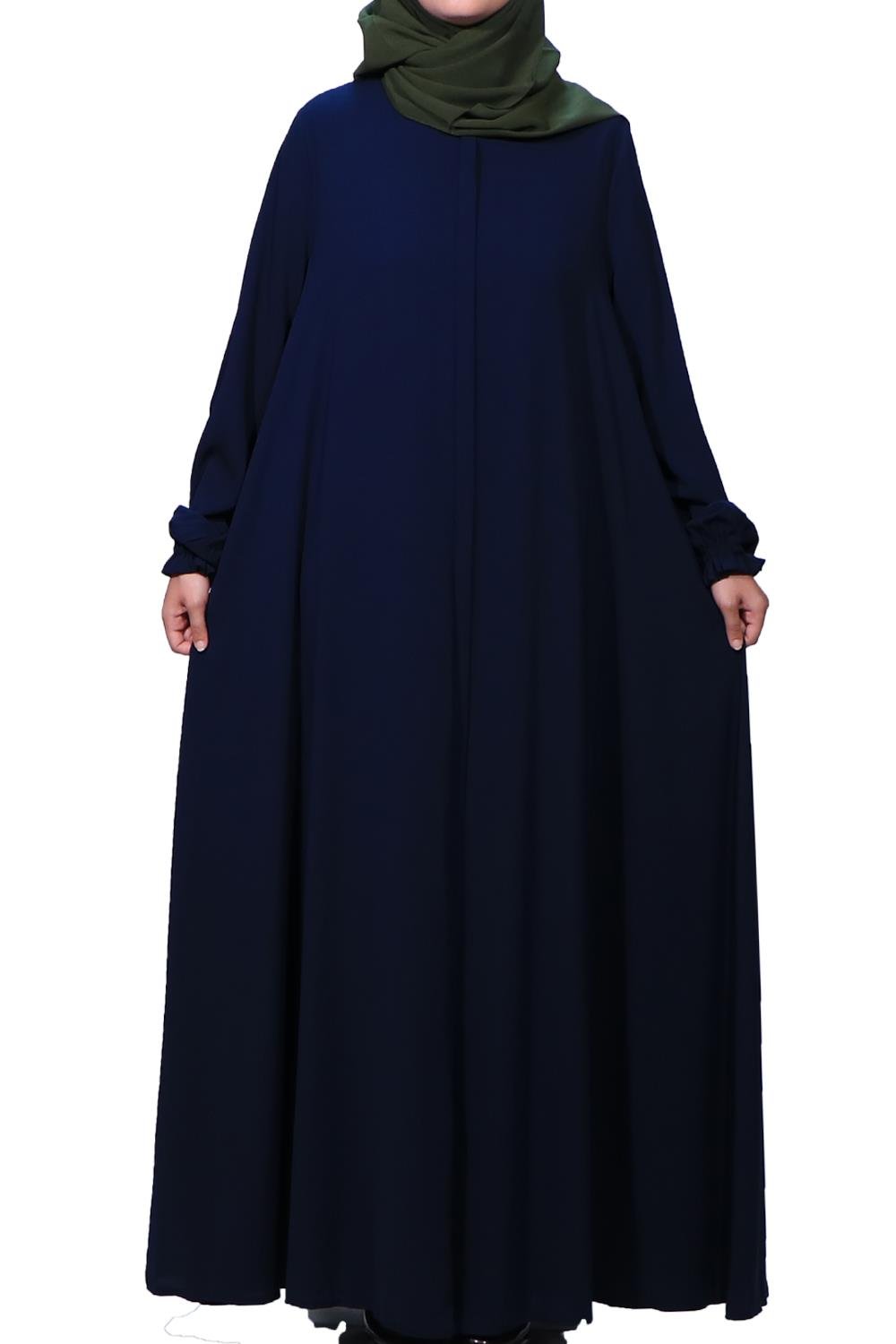 Medine İpeği Kloş Ferace - Lacivert Ferace