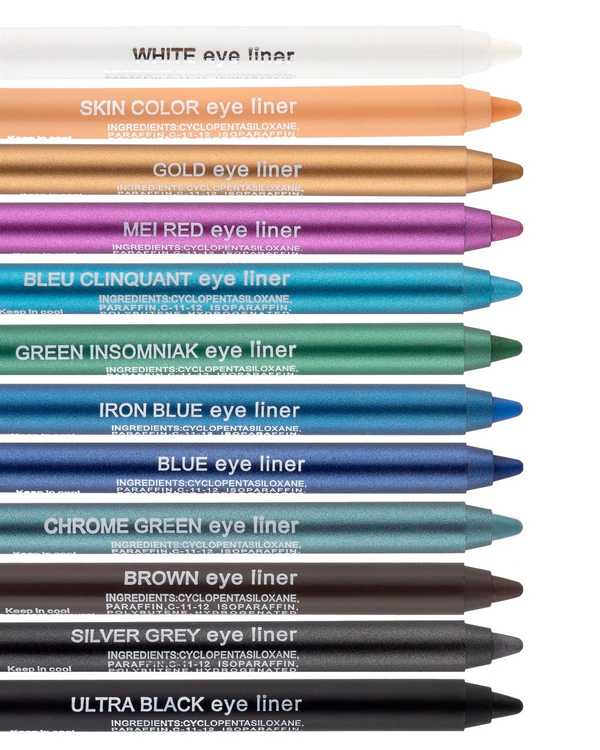 12 Renkli Neon Yağlı Göz Kalemi Seti