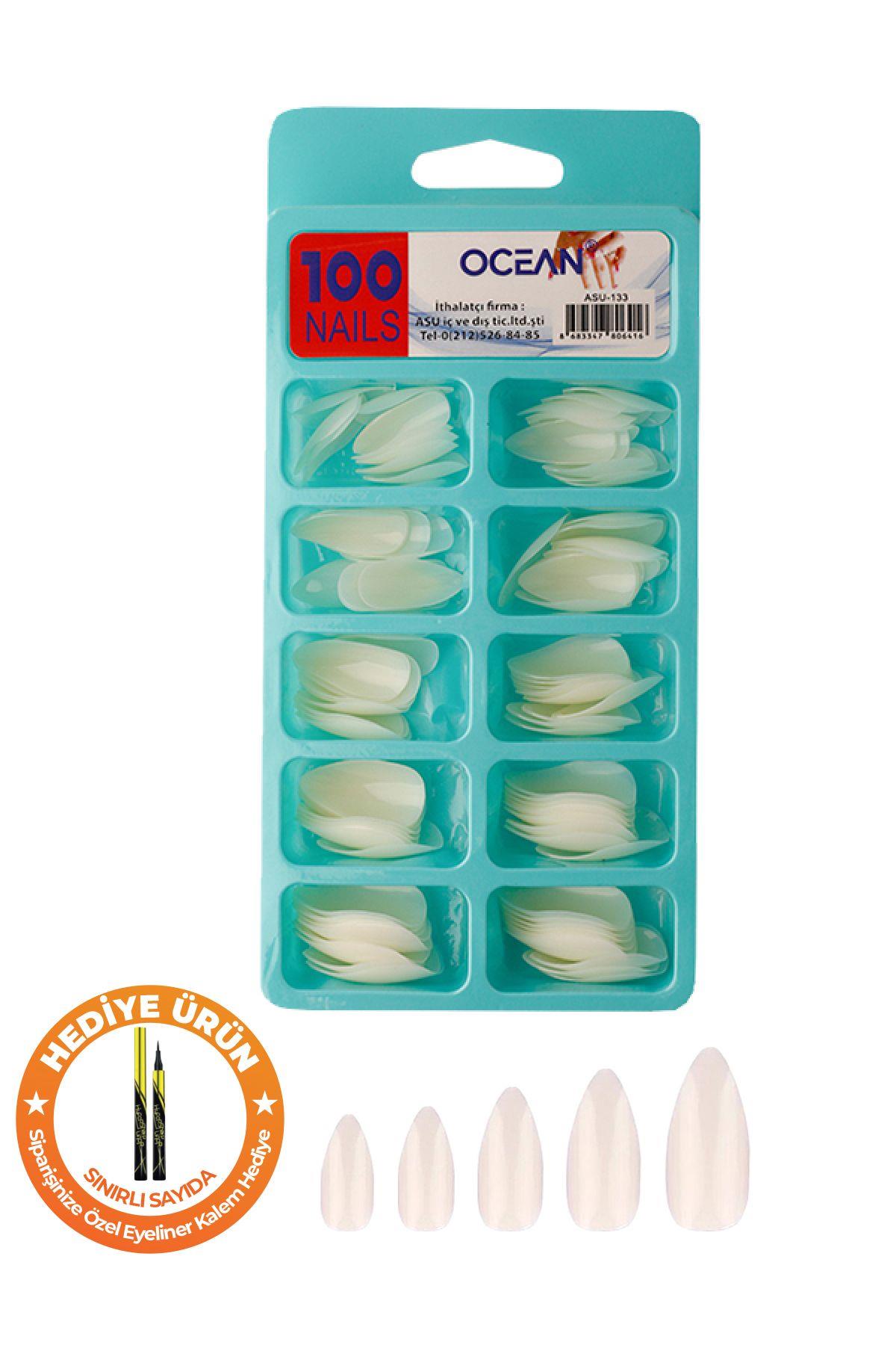 133 - 100'lü Kutulu Badem Protez Takma Tırnak