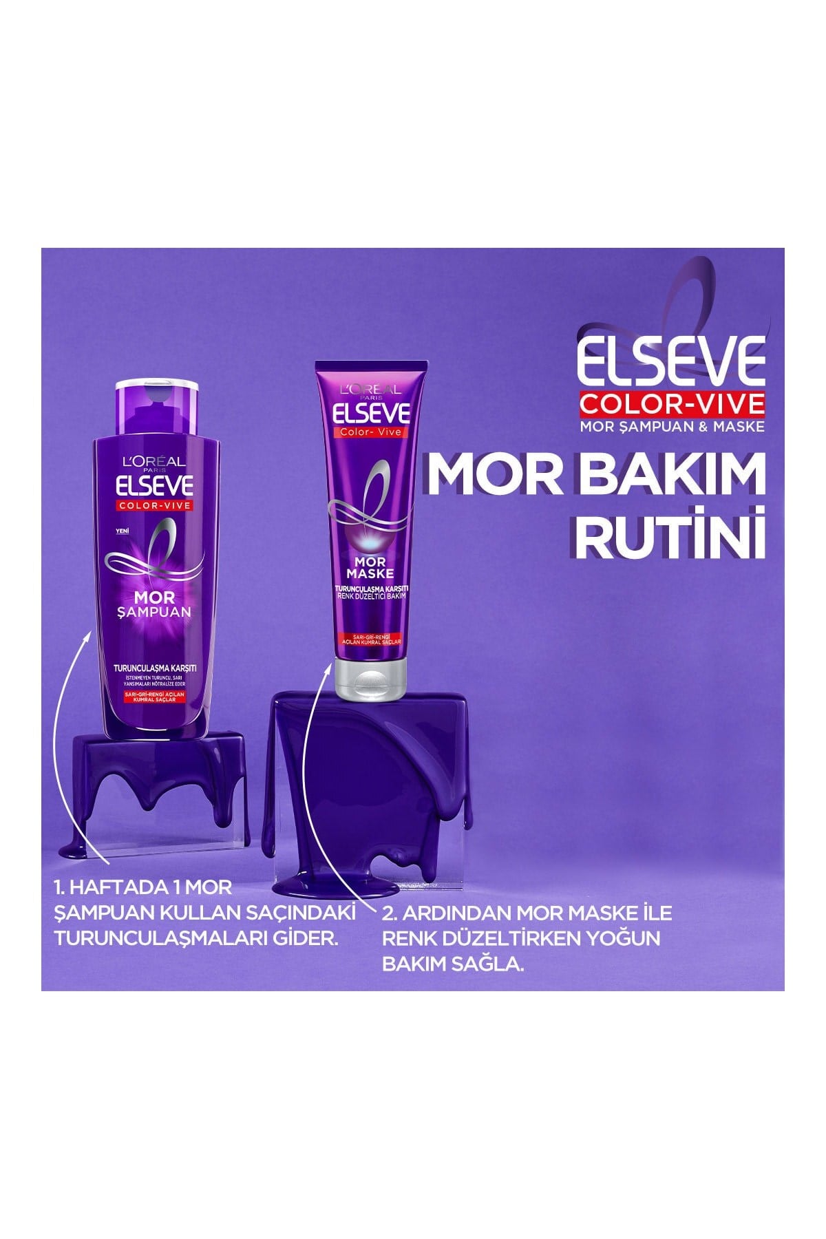 Elseve Color-vive Purple Maske Silver Mor Maske 150 ml 
