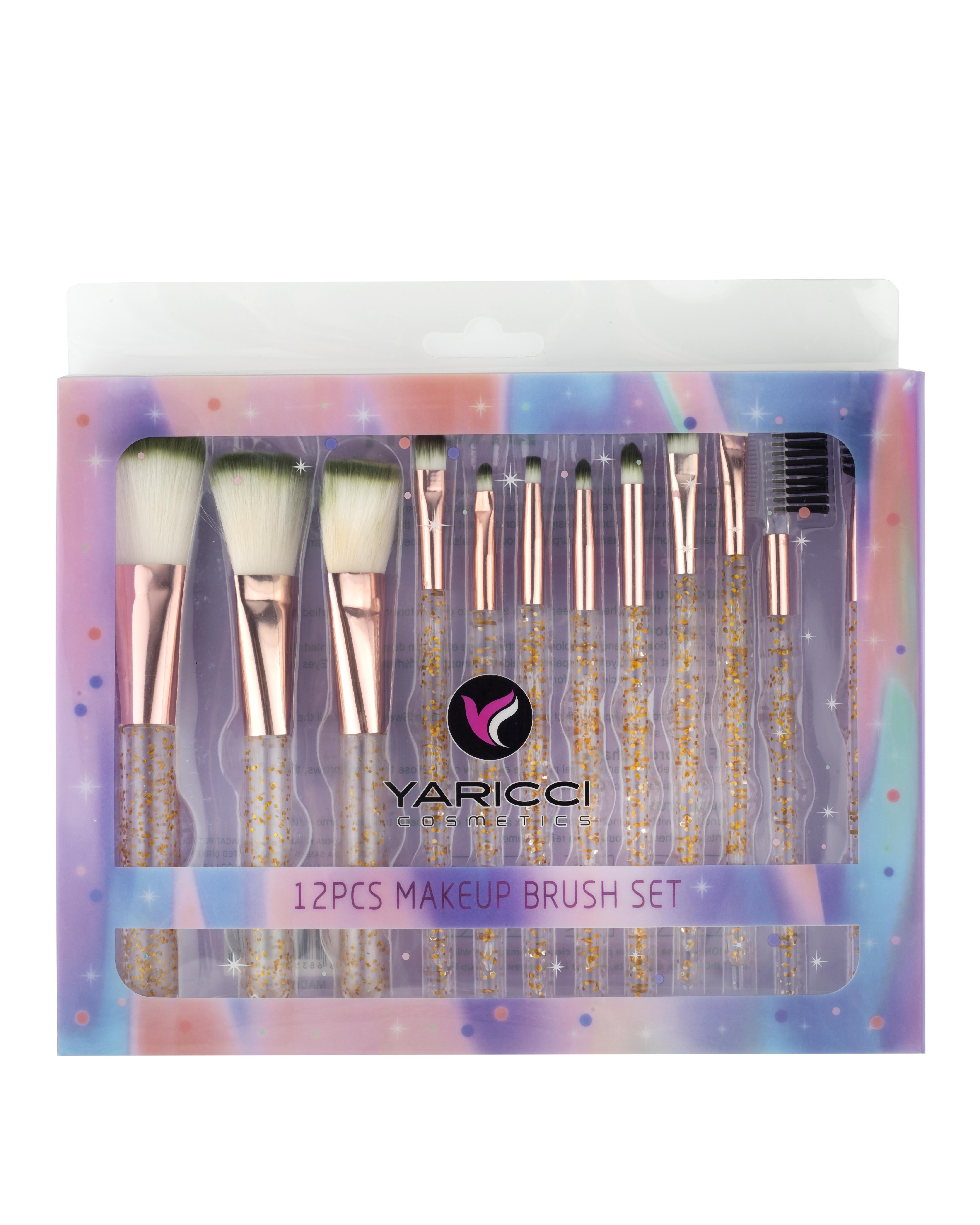 Kutulu Parıltılı 12 Adet Makyaj Fırça Seti Yeşil