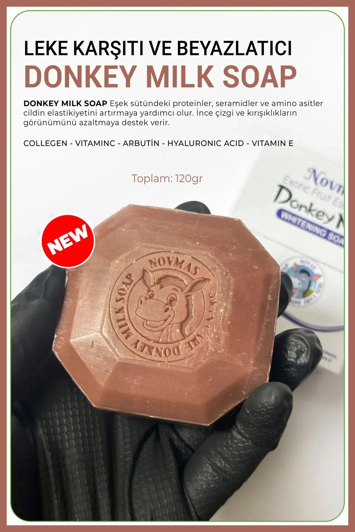 NOVMAS Çikolatalı Donkey Milk Soap Sabun 120gr - Leke Karşıtı Ve Beyazlatıcılı Eşek Sütü Sabun 120gr
