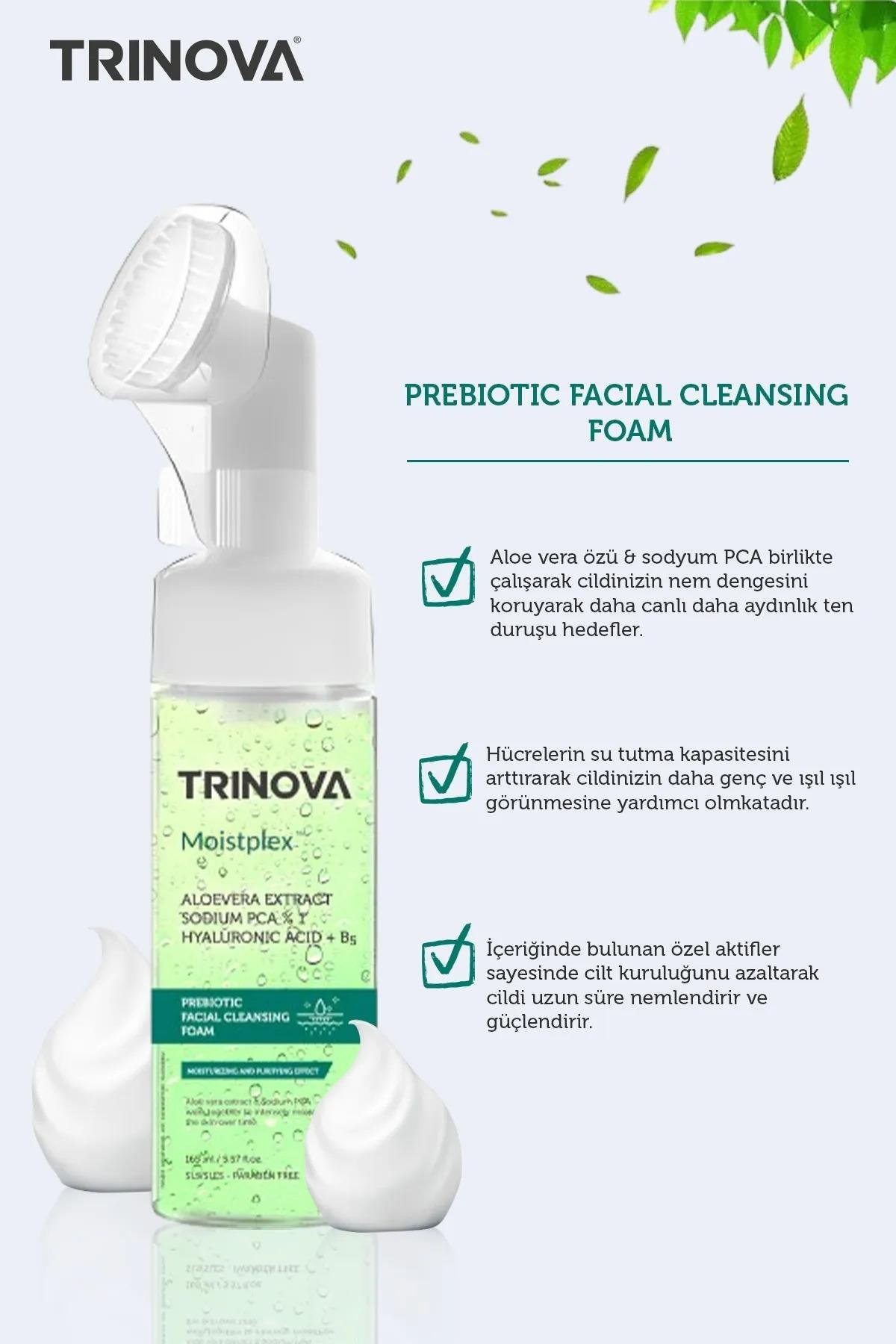 Trinova Prebiyotil Aloevera Yüz Temizleme Köpüğü 165 ml