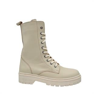KategorisizHakiki Deri Kadın Postal Fermuarlı Çizme 2256 BEJ