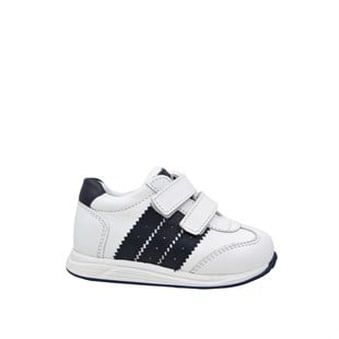 KategorisizOrtopedik Deri Bebek Spor Ayakkabı Kavis Destekli 2295 (21-30) BEYAZ - LACİVERT