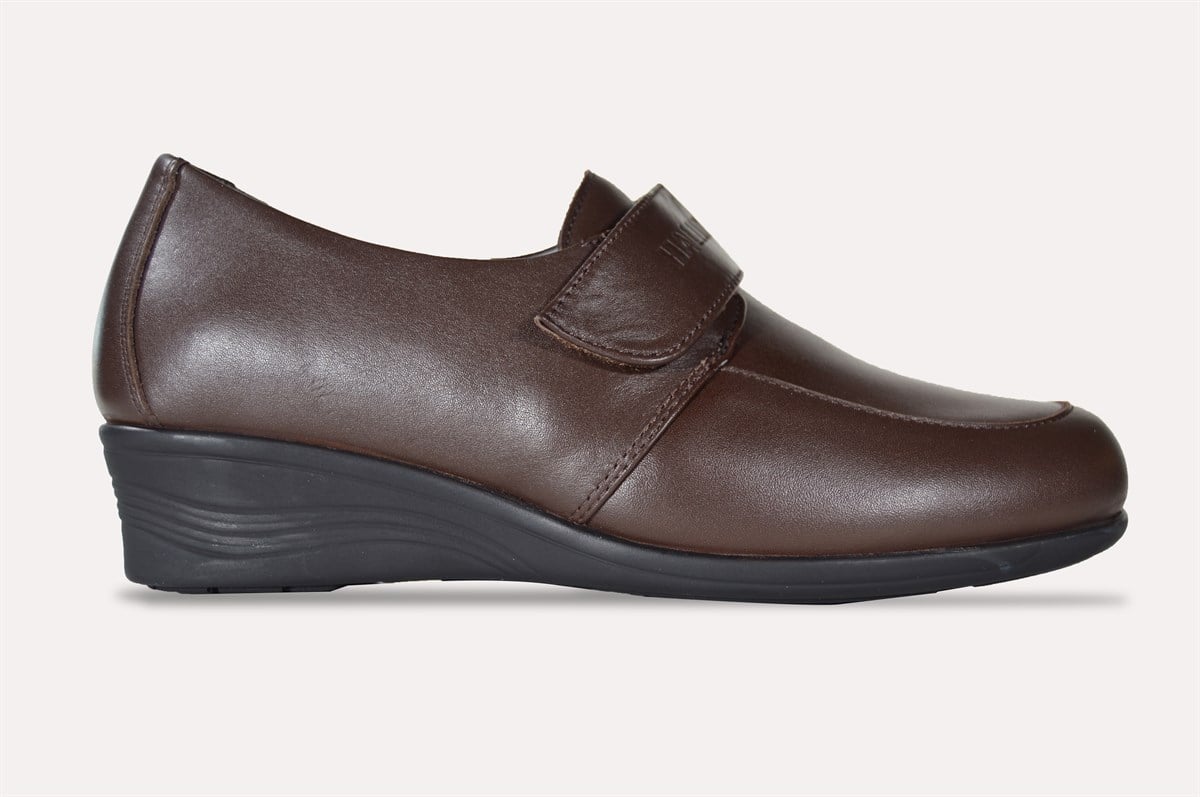 AyakkabıOrtopedia Kadın Hallux Diabetic Ayakkabı Kahve Deri - 1005