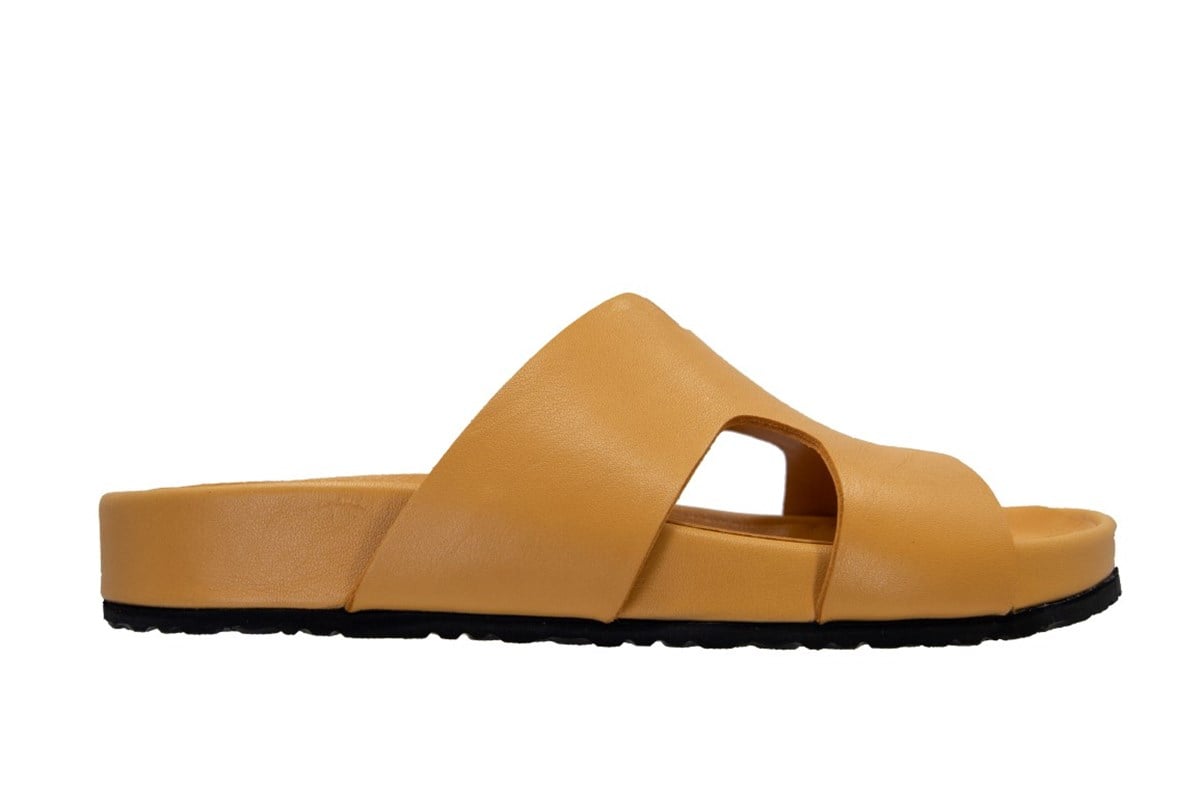 Deri TerliklerKadın Anatomik Deri Terlik 1733 SARI