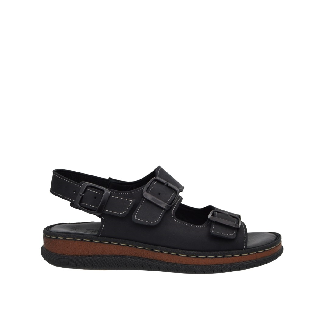 KategorisizOrtopedia Ayarlanabilir Hakiki Deri Comfort Kadın Sandalet 2289 SİYAH