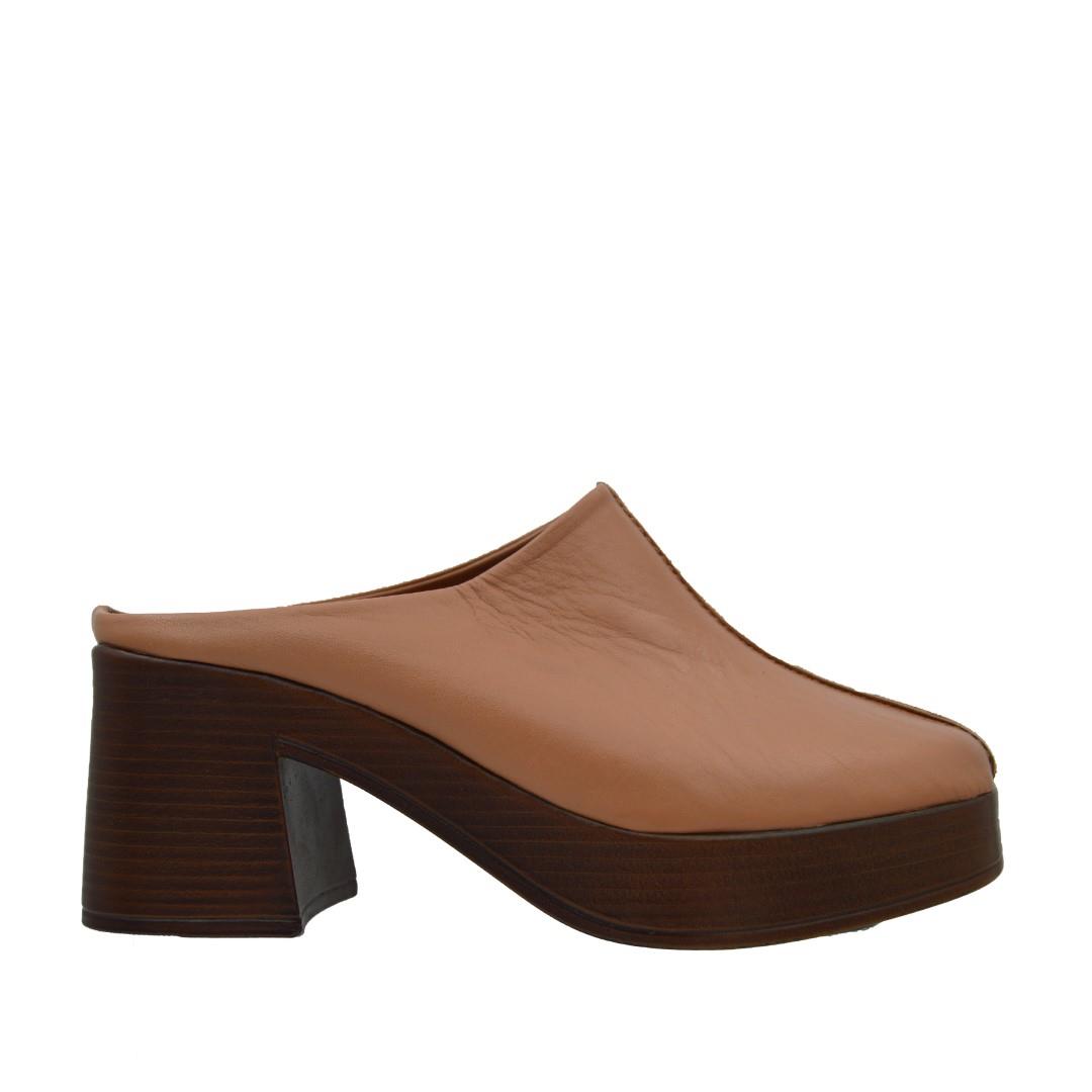 KategorisizOrtopedia Dolgu Topuk Sabo Hakiki Deri Kadın Terlik 2201 CAMEL