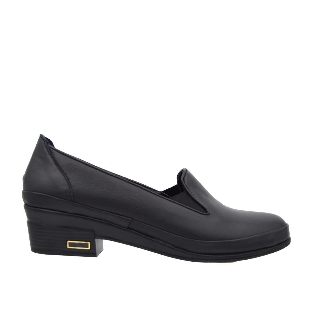 KategorisizOrtopedia Kadın  Comfort Topluklu Deri Ayakkabı 2223 SİYAH