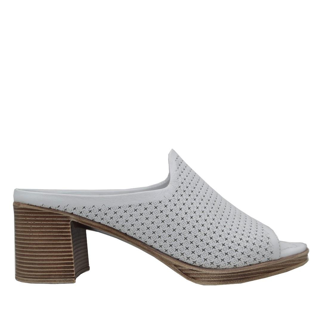 KategorisizOrtopedia Kadın Hakiki Deri Dolgu Topuklu Terlik 2197 BEYAZ